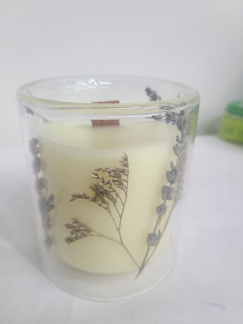 11oz Double Wall Glass - Floral Design